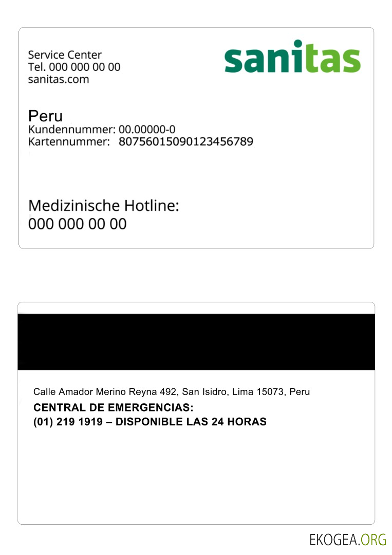 Carte d'assurance maladie du Pérou